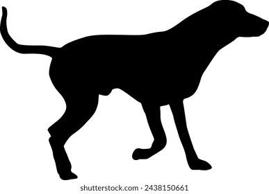 Black silhouette of dogs on a white background.