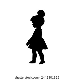 
black silhouette of doll side view