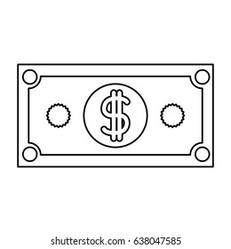 black silhouette of dollar bill vector illustration