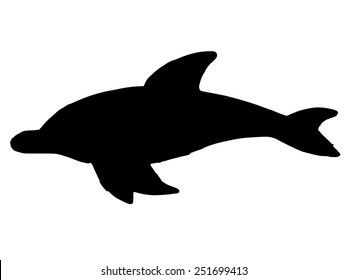 black silhouette of dolphin