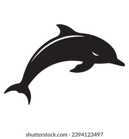 A black Silhouette dolphin animal
