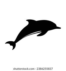 Black silhouette of a Dolphin vector illustration