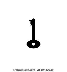 black silhouette of door key vector isolated on white 
