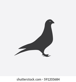black silhouette of a dove. Vector illustration