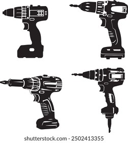 black silhouette of a Drill Set