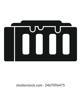 Black silhouette of a dripping ice cream sign, ideal for summer and dessert related designs
