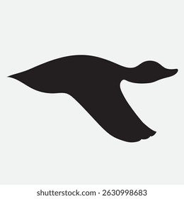Black Silhouette Duck Flying Illustration