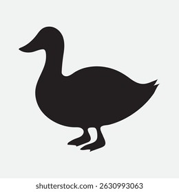 Black Silhouette Duck Illustration and Graphic Art