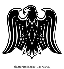 Black silhouette of eagle