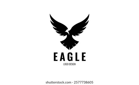 black silhouette eagle logo design, animal logo