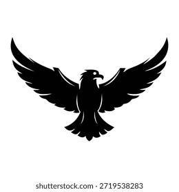 Silueta negra de un águila con las alas extendidas