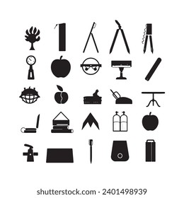 A black silhouette Education symbol set