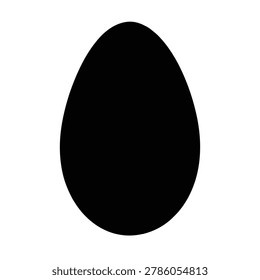 Black silhouette of an egg icon isolated on white background