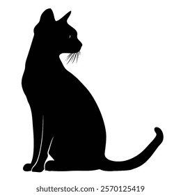 Black silhouette of a Egyptian Mau