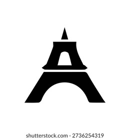Black silhouette of the Eiffel Tower with a circular cutout