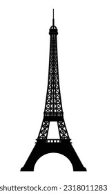 Silueta negra de la Torre Eiffel en París Francia.