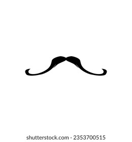 Black silhouette of el bandito mustache type flat style, vector illustration isolated on white background. Decorative design element for barbershop, male beauty industry