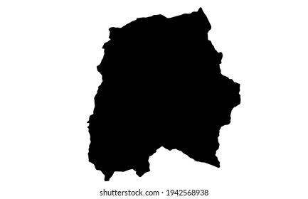 black silhouette of El Kef city map in Tunisia on white background