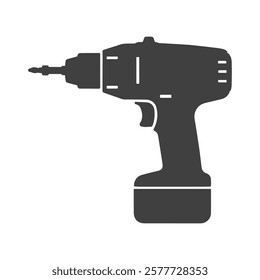 Black Silhouette of an Electric Drill