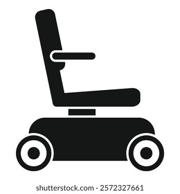 Black silhouette of an electric wheelchair, highlighting its role in enhancing mobility