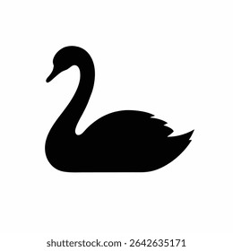 Silhueta Preta do Cisne Gracioso Elegante