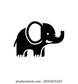 Black silhouette of an elephant