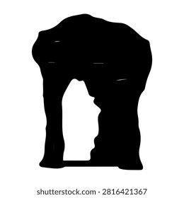 A black silhouette of an elephant in profile view, standing on flat ground with a plain background, emphasizing its distinctive shape and large ears.