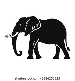 Black silhouette of a Elephant vector illustration