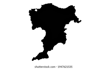 black silhouette of elgin map on white background