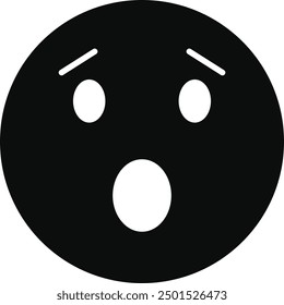 Black Silhouette of Emoticon. Flat Vector Illustration. 