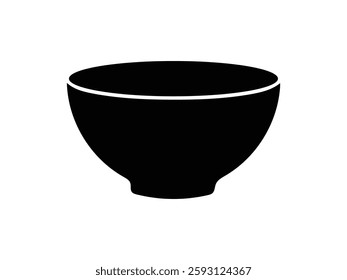 Black Silhouette of an Empty Bowl Icon