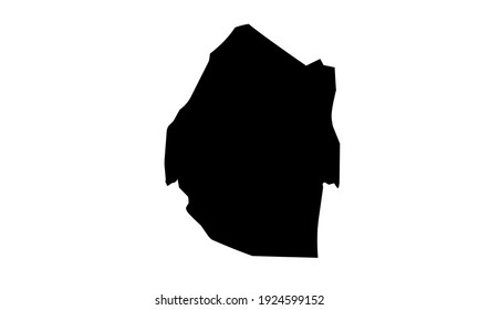 Black Silhouette Eswatini Country Map South Stock Vector (Royalty Free ...