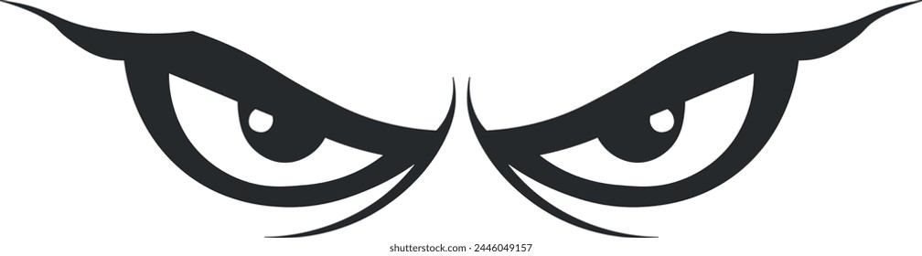 black silhouette of an evil look without background