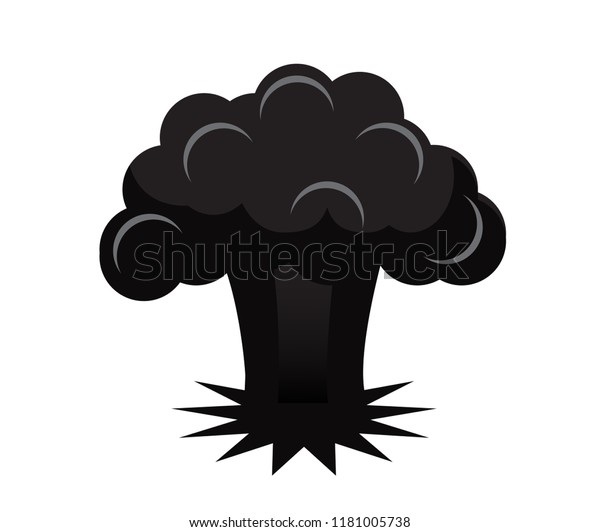 Black Silhouette Explosion Atomic Bomb On Stock Vector (Royalty Free ...