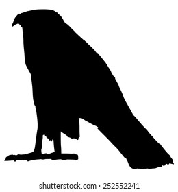black silhouette of falcon, ancient Egyptian symbol