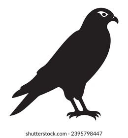 A black Silhouette falcon animal