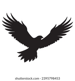 A black Silhouette falcon animal
