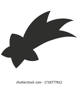  Schwarze Silhouette. Fallender Stern. Vektorgrafik einzeln auf weißem Hintergrund. Design-Element. Vorlage für Ihr Design, Bücher, Aufkleber, Plakate, Karten, Kinderbekleidung.