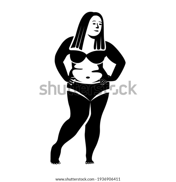 Mujer Gorda De Silueta Negra Con Vector De Stock Libre De Regalías 1936906411 Shutterstock 6990