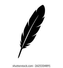 Black Silhouette of Feather vector