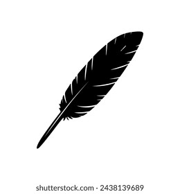 Black silhouette a feathers with white background