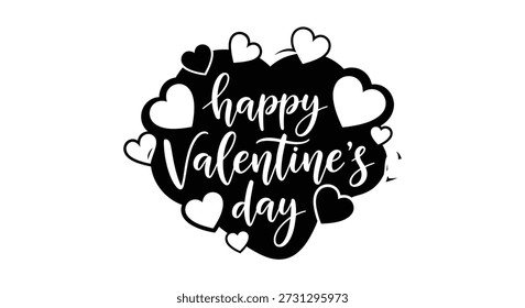 Una silueta negra con un diseño en forma de nube con acentos en el corazón y letras de escritura elegantes.
