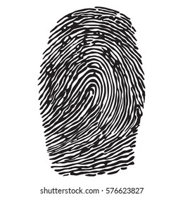 Black Silhouette Of Fingerprint Vector Illustration Fingerprint Icon Fingerprint Scan