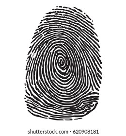 Black silhouette of fingerprint vector illustration. fingerprint scan