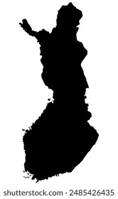 Black Silhouette of a Finland Country land Map