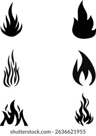 Black Silhouette fire Flames, fire vector