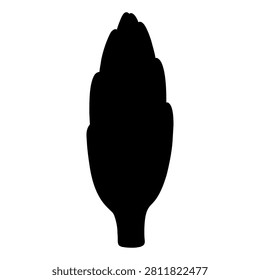 A black silhouette of a fish with a streamlined body, fins, and tail, set against a plain background, emphasizing aquatic life and marine creatures.