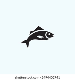 A black silhouette black fish vector art