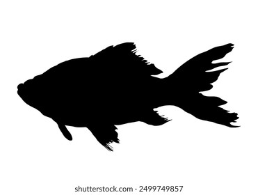 black silhouette of fish vector illustration