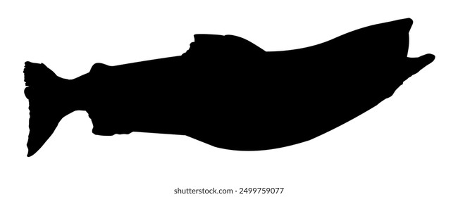black silhouette of fish - vector illustration